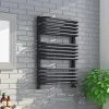 Monza 500 x 736 Anthracite Designer D-Shaped Heated Towel Rail -Cheap Bathroom Heating Store MZ736X5A p