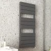 Monza Anthracite Aluminium Heated Towel Rail 1150 x 500mm Flat Panels -Cheap Bathroom Heating Store MZAL5A p