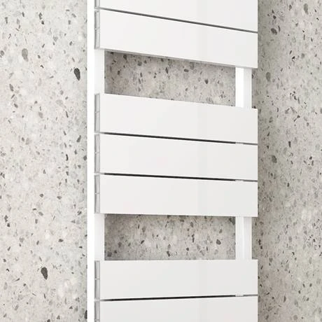 Monza White Aluminium Heated Towel Rail 1150 x 500mm Flat Panels 4 Monza White Aluminium Heated Towel Rail 1150 x 500mm Flat Panels - Image 2