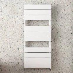 Monza White Aluminium Heated Towel Rail 1150 x 500mm Flat Panels 7 Monza White Aluminium Heated Towel Rail 1150 x 500mm Flat Panels -Cheap Bathroom Heating Store MZAL5W d2 460