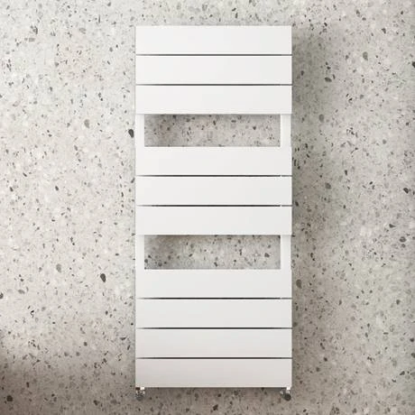Monza White Aluminium Heated Towel Rail 1150 x 500mm Flat Panels 5 Monza White Aluminium Heated Towel Rail 1150 x 500mm Flat Panels - Image 3