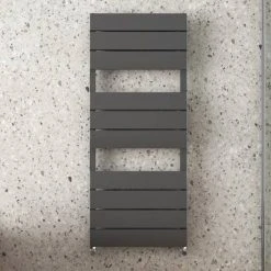 Monza Anthracite Aluminium Heated Towel Rail 1200 x 500mm Curved Panels -Cheap Bathroom Heating Store MZAL9A d2 460