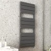 Monza Anthracite Aluminium Heated Towel Rail 1200 x 500mm Curved Panels -Cheap Bathroom Heating Store MZAL9A p