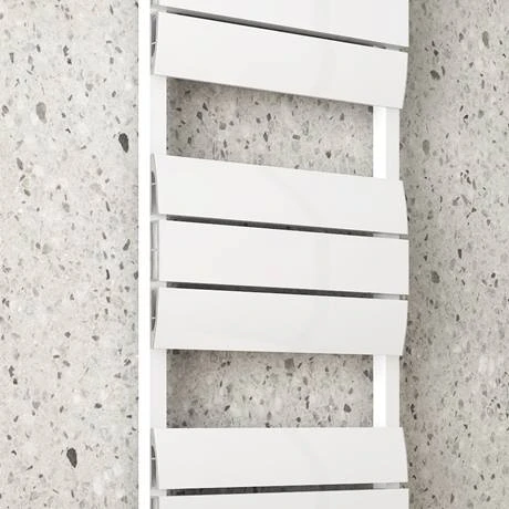 Monza White Aluminium Heated Towel Rail 1200 x 500mm Curved Panels 4 Monza White Aluminium Heated Towel Rail 1200 x 500mm Curved Panels - Image 2