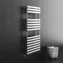 Monza 500 x 1120 Stainless Steel Oval Heated Towel Rail