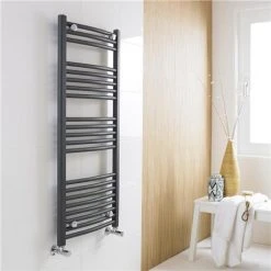 Cheap Bathroom Heating Store -Cheap Bathroom Heating Store Premier Curved Ladder Towel Rail 500 x 1150mm Anthracite MTY104 detail 375