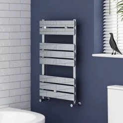 Milan Heated Towel Rail 840mm x 500mm Chrome -Cheap Bathroom Heating Store RAD01 detail01 460