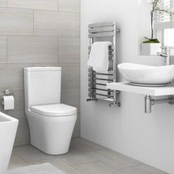 Murano Curved H800mm x W490mm Heated Towel Rail - Chrome -Cheap Bathroom Heating Store RAD08 nd2 460