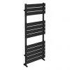 Milan Matt Black 1200 x 490mm Heated Towel Rail