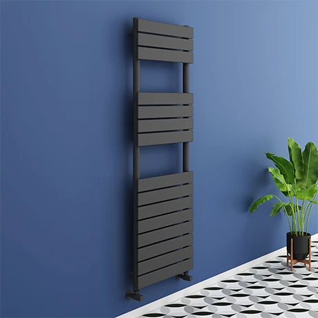 Milan Anthracite 1500 x 500mm Flat Panel Heated Towel Rail - 15 Sections 3 Milan Anthracite 1500 x 500mm Flat Panel Heated Towel Rail - 15 Sections