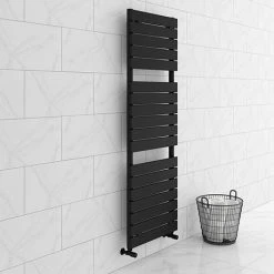 Milan Matt Black 1512 x 500mm Heated Towel Rail