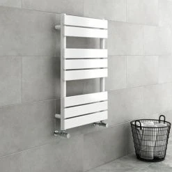 Milan White 800 x 490mm Heated Towel Rail