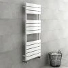 Milan White 1200 x 490mm Heated Towel Rail 2 Milan White 1200 x 490mm Heated Towel Rail -Cheap Bathroom Heating Store RAD21W np