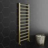 Arezzo 1200 x 500mm Brushed Brass Straight Heated Towel Rail -Cheap Bathroom Heating Store RDBBT125 P1