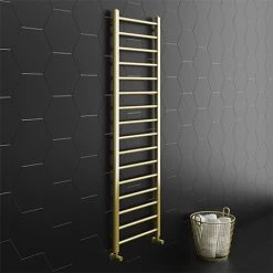 Arezzo 1600 x 500mm Brushed Brass Straight Heated Towel Rail