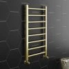Arezzo 800 x 500mm Brushed Brass Straight Heated Towel Rail -Cheap Bathroom Heating Store RDBBT85 n p