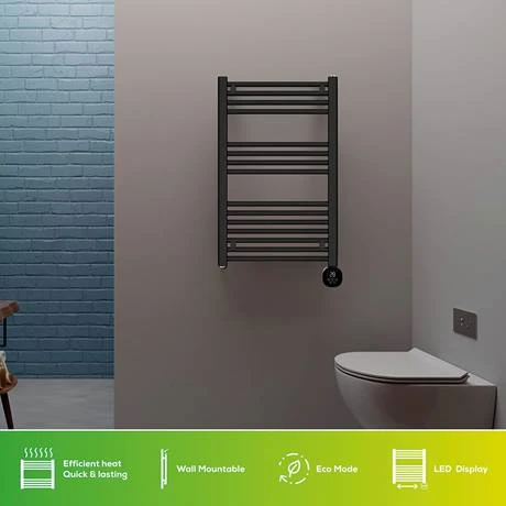 TCP Smart 500W White 800 x 500mm Wi-Fi Energy Saving Electric Only Towel Radiator 4 TCP Smart 500W White 800 x 500mm Wi-Fi Energy Saving Electric Only Towel Radiator - Image 2