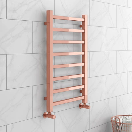 Brooklyn Square 800 x 500mm Rose Gold Heated Towel Rail 3 Brooklyn Square 800 x 500mm Rose Gold Heated Towel Rail