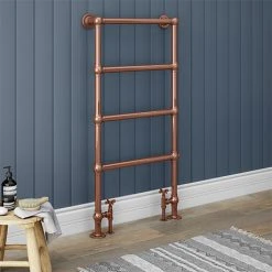 Bloomsbury Copper 598 x 1194mm Floor Mounted Towel Rail
