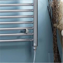Diamond Electric Heated Towel Rail (500mm x 800mm) 6 Diamond Electric Heated Towel Rail (500mm x 800mm) -Cheap Bathroom Heating Store Straight Electric Towel Rail 22mm d1 375
