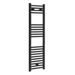 Toreno Black W300 x H1200mm Heated Towel Rail - Straight