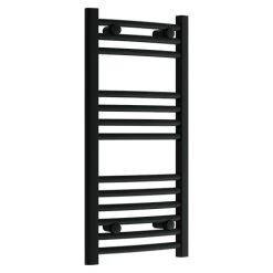 Toreno Black Curved W400 x H800mm Heated Towel Rail