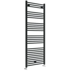 Toreno Black W600 x H1600mm Heated Towel Rail - Straight