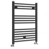Toreno Black W600 x H800mm Heated Towel Rail - Straight -Cheap Bathroom Heating Store TRB68 p