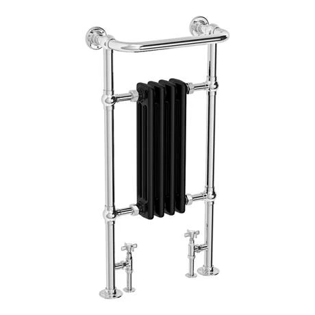 Westport Traditional 963 x 493mm Black Heated Towel Rail Radiator 4 Westport Traditional 963 x 493mm Black Heated Towel Rail Radiator - Image 2