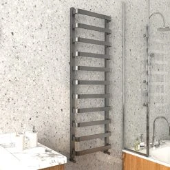 Venice Brushed Black Nickel Designer Heated Towel Rail (500 x 1500mm)