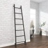 Venice Matt Black Leaning Ladder 1800 x 500mm Heated Towel Rail 1 Venice Matt Black Leaning Ladder 1800 x 500mm Heated Towel Rail -Cheap Bathroom Heating Store VNR1MB P