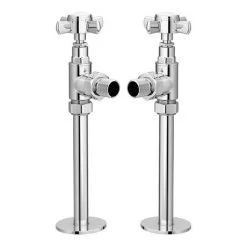 Traditional Mayfair Heated Towel Rail with Pair of Angled Crosshead Radiator Valves -Cheap Bathroom Heating Store X504 KES nw d2 460